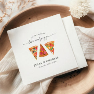 Love and Pizza Rehearsal Dinner Paper Napkin