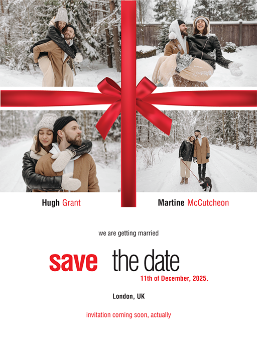 Love Actually Save The Date Cards by Putri N.