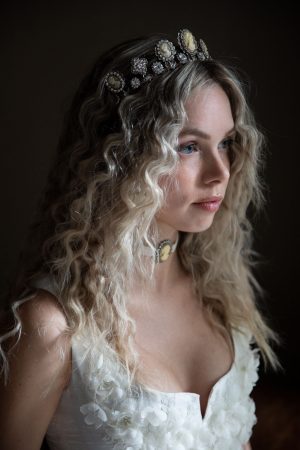 Charlotte Cameo Wedding Headpiece No. 2452