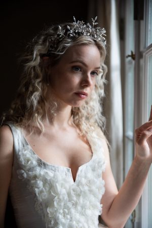 Viola Golden Upright Bridal Tiara No. 2261