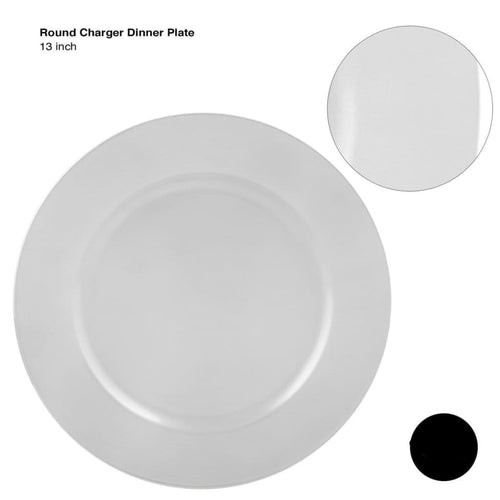 13" Silver Round Charger Plastic Plate | 1 Charger
