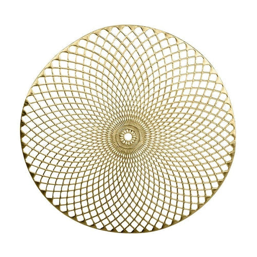 15" Gold Round Vinyl Placemat | 1 Placemat