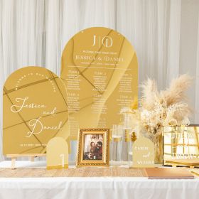 Luxurious Acrylic Wedding Sign Package - Gold Mirror acrylic welcome signs & seating chart CSP024
