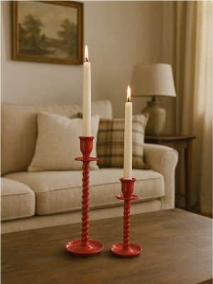 Red Corkscrew Taper Holder Large