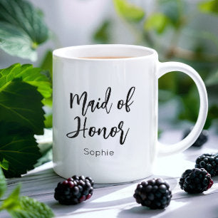 Maid of Honor Black White Wedding Mug