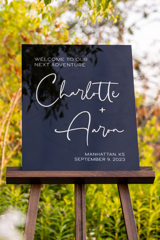 3D Acrylic Welcome Wedding Sign. Laser Welcome - Hasting