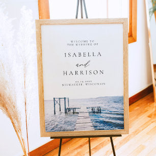 MAIRI Lake Pier Destination Wedding Welcome Poster