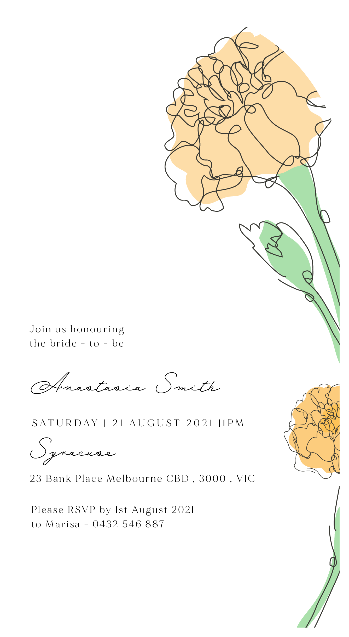 MarigoldBridal Shower Invitation by Vega R.