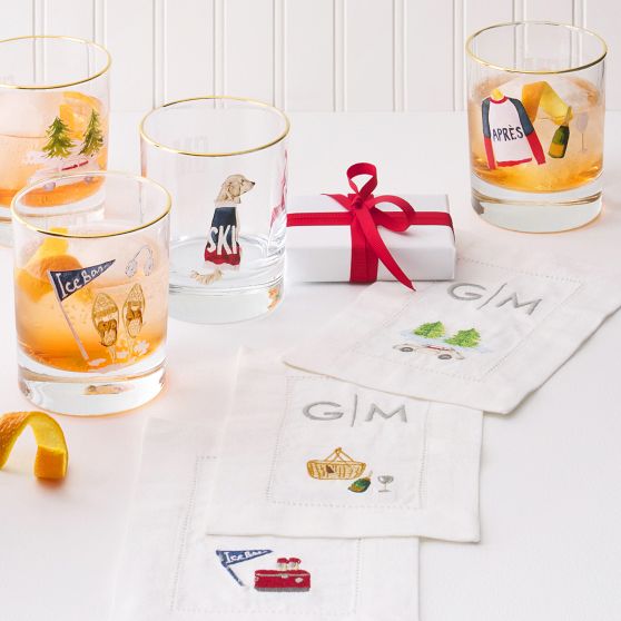 Mark & Graham X Gray Malin AprãˆS Ski Cocktail Napkins, Set Of 4