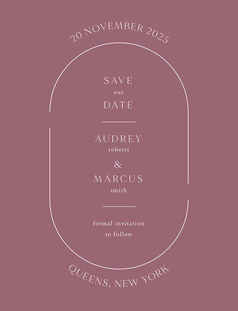 Mauvelous Save The Date Cards by Yunita Y.