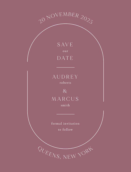 Mauvelous Save The Date Cards by Yunita Y.