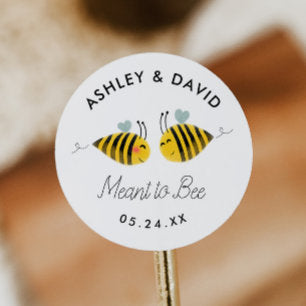 Meant To Bee Bumble Bee Wedding Favors Classic Round Sticker