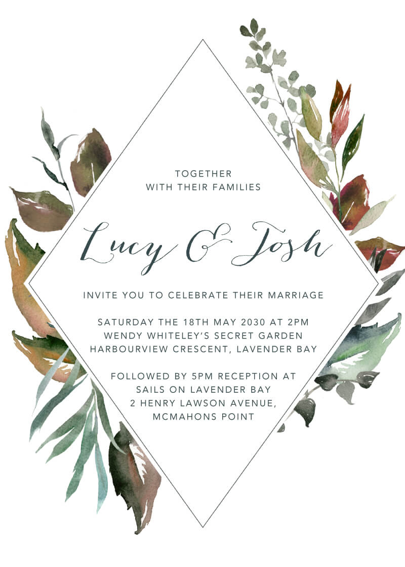 Melaleuca Wedding Invitations by Amber B.