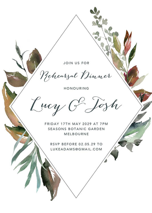 Melaleuca Wedding Rehearsal Invitation by Amber B.