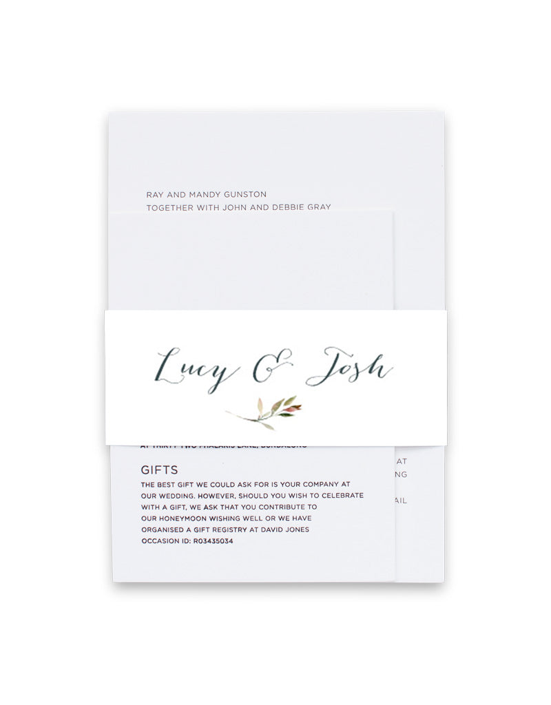 Melaleuca Invitation Belly Band by Amber B.