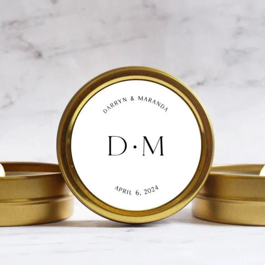 Memory of Love Initialed Candle Favor