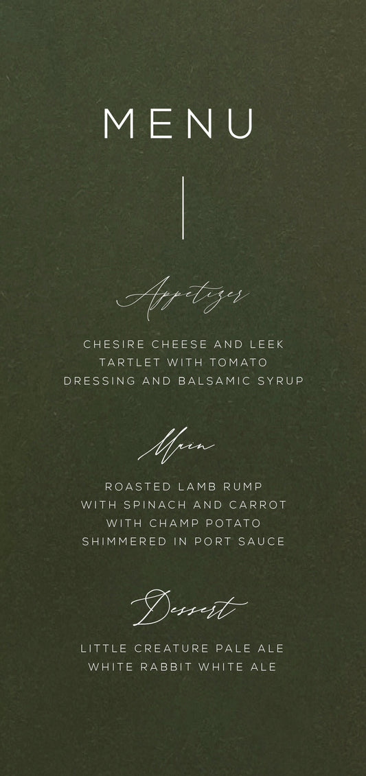 VerdeMenu Cards by Jamie L.