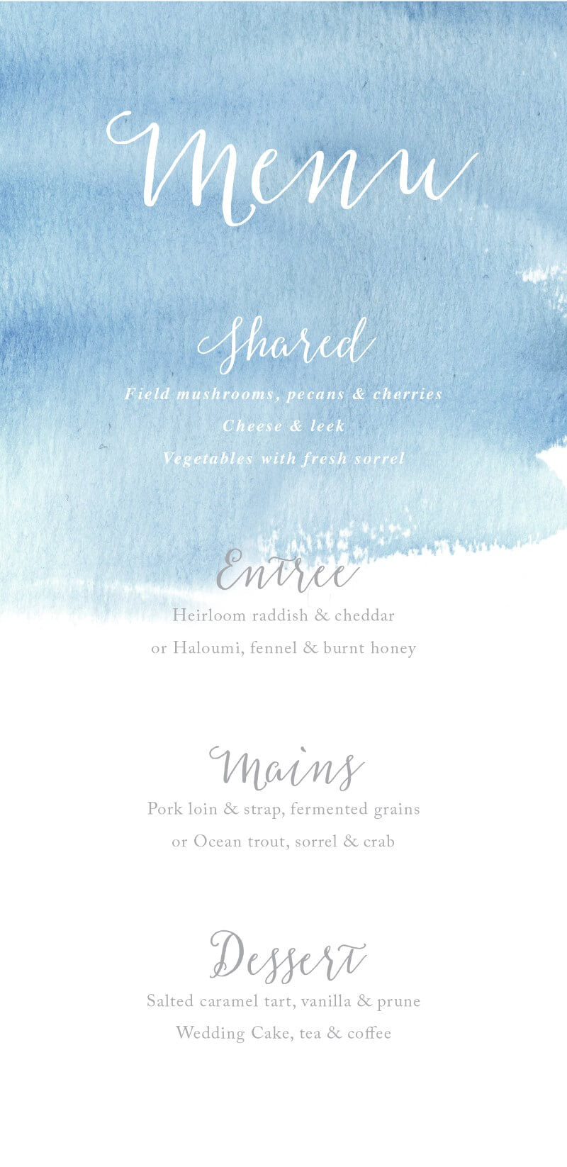 BeachMenu Cards by Amelia S.