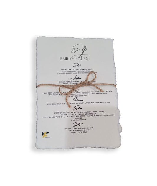 Deckled Edge Menu Card