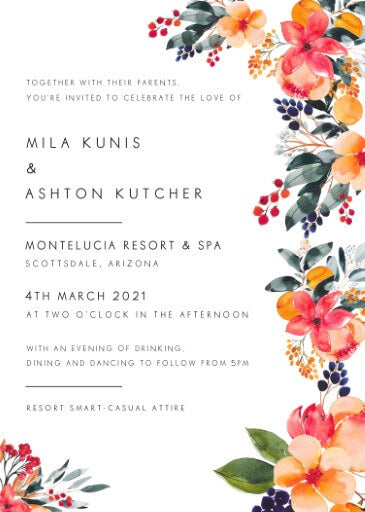 Floral Crown Georgia Wedding Invitations by Joy