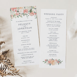 Midsummer Floral Wedding Ceremony Program