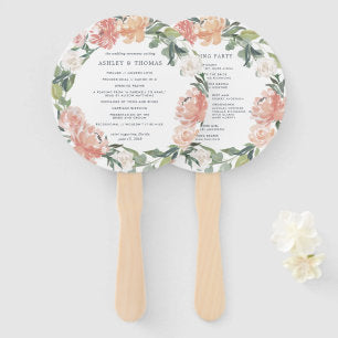 Midsummer Floral Wedding Program Hand Fan