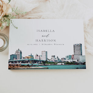 MILWAUKEE Wisconsin Skyline Destination Travel Guest Book