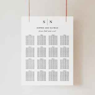 Minimal and Chic Wedding Seating Chart