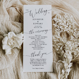 Minimal Wedding Ceremony Program