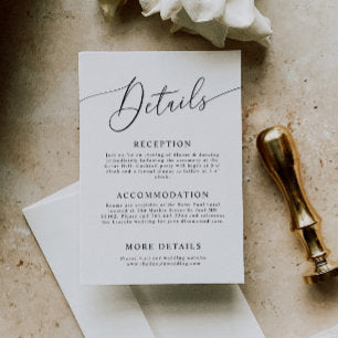 Minimal Wedding Details Enclosure Card