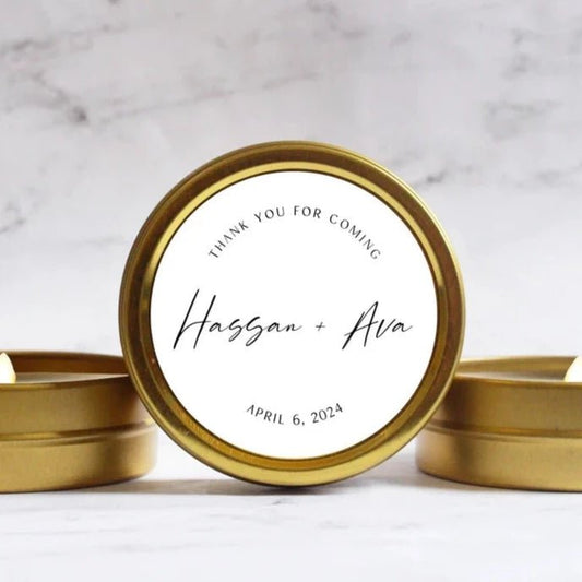 Minimalist Thank You Candle Favor
