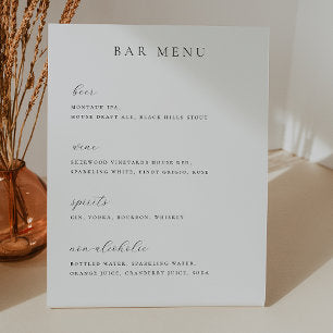 Minimalist Bar Menu List Pedestal Sign