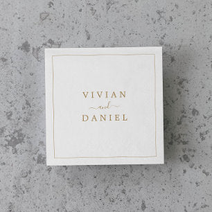 Minimalist Gold Wedding Napkins