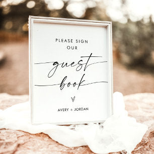 Minimalist Guest Book Sign Modern Wedding Sign