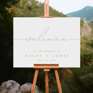 Minimalist Modern Ivory Wedding Welcome Poster