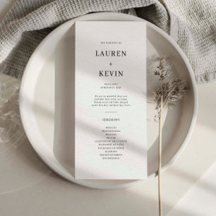 Minimalist Simple Wedding Ceremony Program
