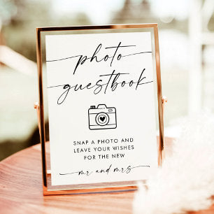 Minimalist Wedding Photo Guestbook Sign, Invitation