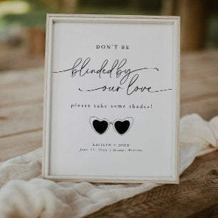 Minimalist Wedding Sunglasses Favor Sign