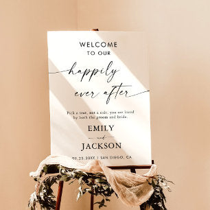 Minimalist Wedding Welcome Sign Modern Welcome