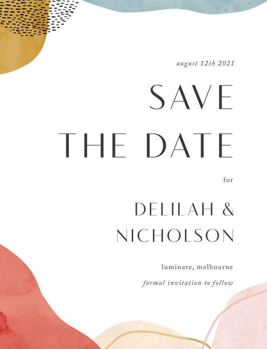 Mod Shapes Save The Date Cards by Joy