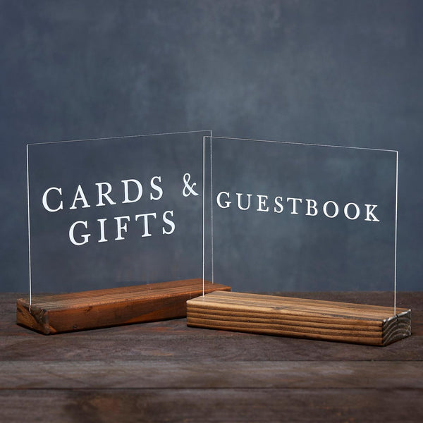 Modern Cards & Gifts and Guestbook Sign, Set of 2