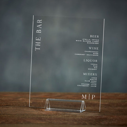 Modern Minimalist Bar Menu Sign
