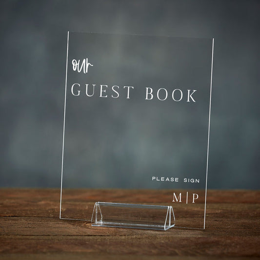 Modern Minimalist Guest Book Acrylic Wedding Sign