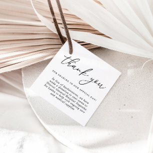 Modern Calligraphy Wedding Thank You Favor Tags