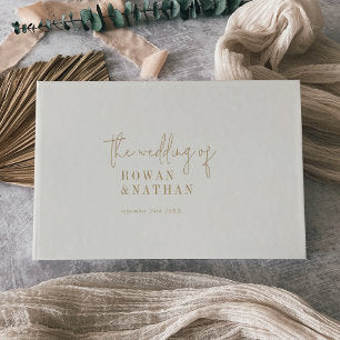 Modern Chic Vintage Gold Wedding Guest Book
