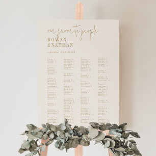 Modern Chic Vintage Gold Wedding Seating Chart Foam Board