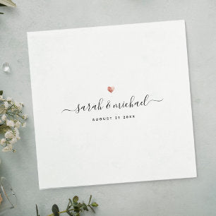 Modern Custom Elegant Script Calligraphy Wedding Napkins