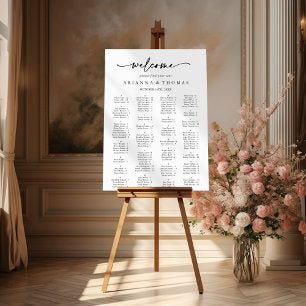 Modern Elegant Alphabetical Seating Chart Foam Board