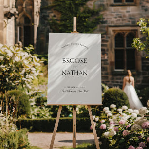 Modern Elegant Arch Black & White Photo Wedding Foam Board