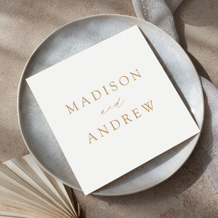 Modern Elegant Gold Script Wedding Napkins